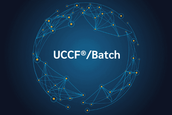 product name on an abstract blue and yellow background